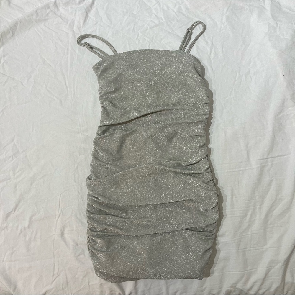 Silver/ grey glitter bodycon dress